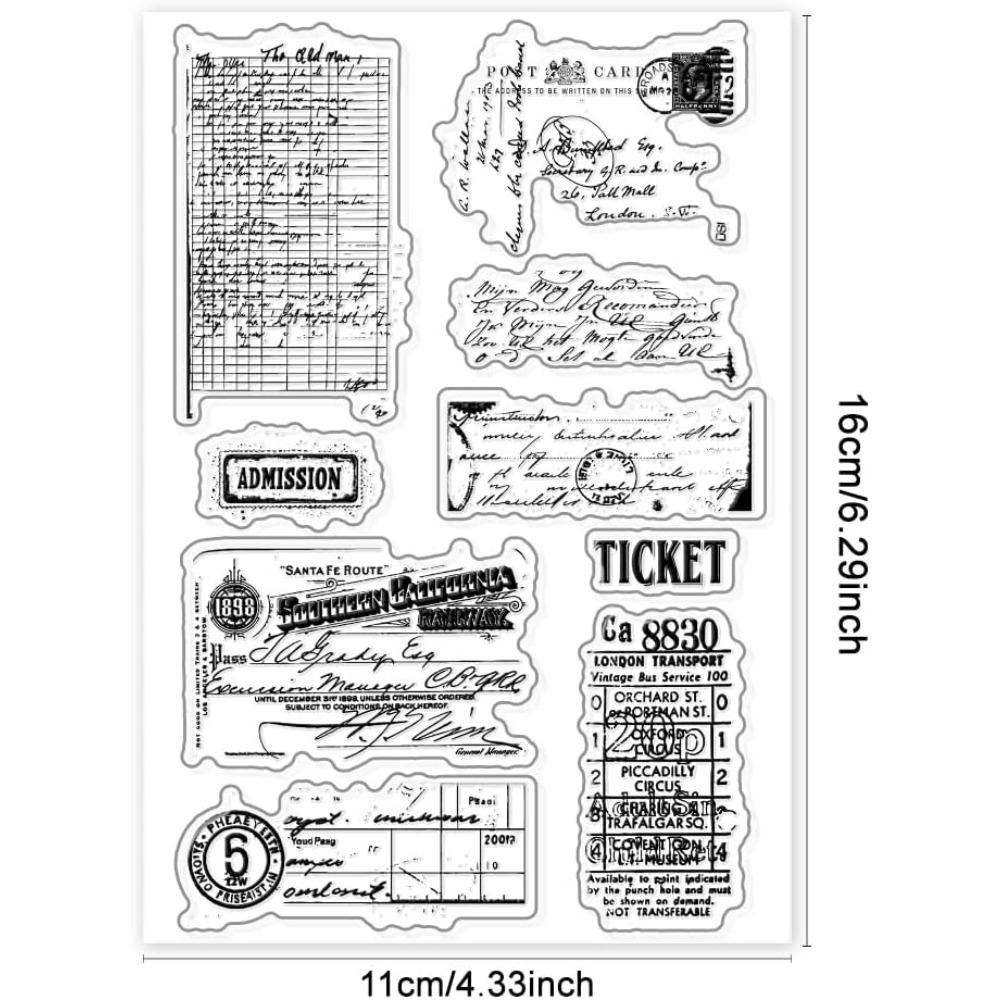 Art Craft Activity - Retro Ticket Clear Stempels voor het