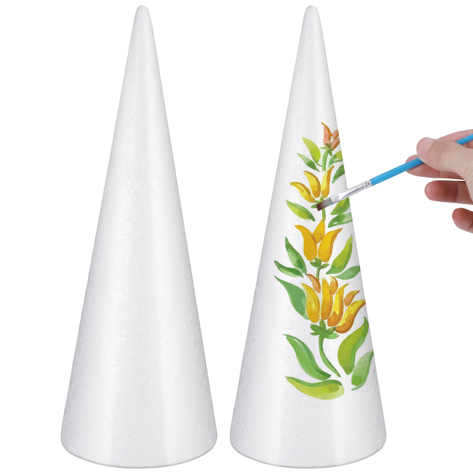 Art Craft For Preschool - 2 stuks schuimconusvorm polystyreen DIY knutselbenodigdheden