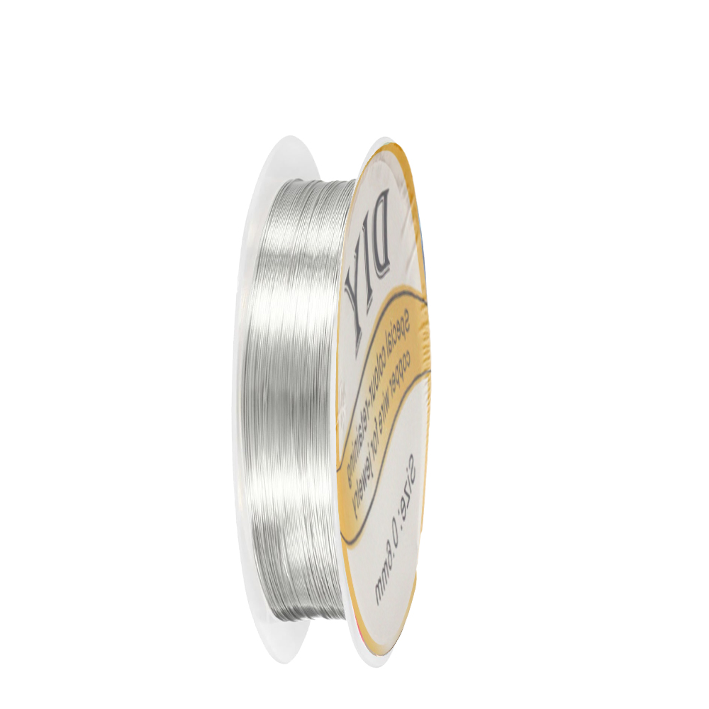 Art Craft Wire - 1Roll Zilver Koperdraad 0.3/0.4/0.5/0.6/0.8mm Bead Cord