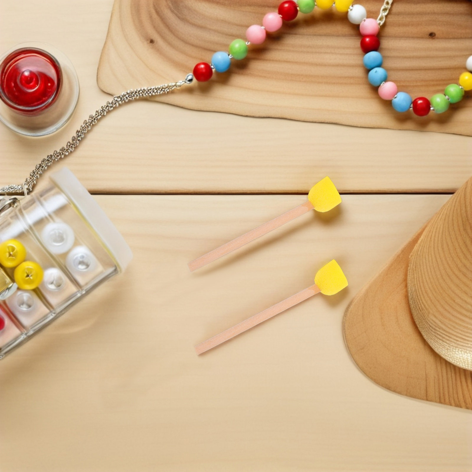 Art Craft For Preschool - 80-delige set gereedschap: ronde sponsborstels met