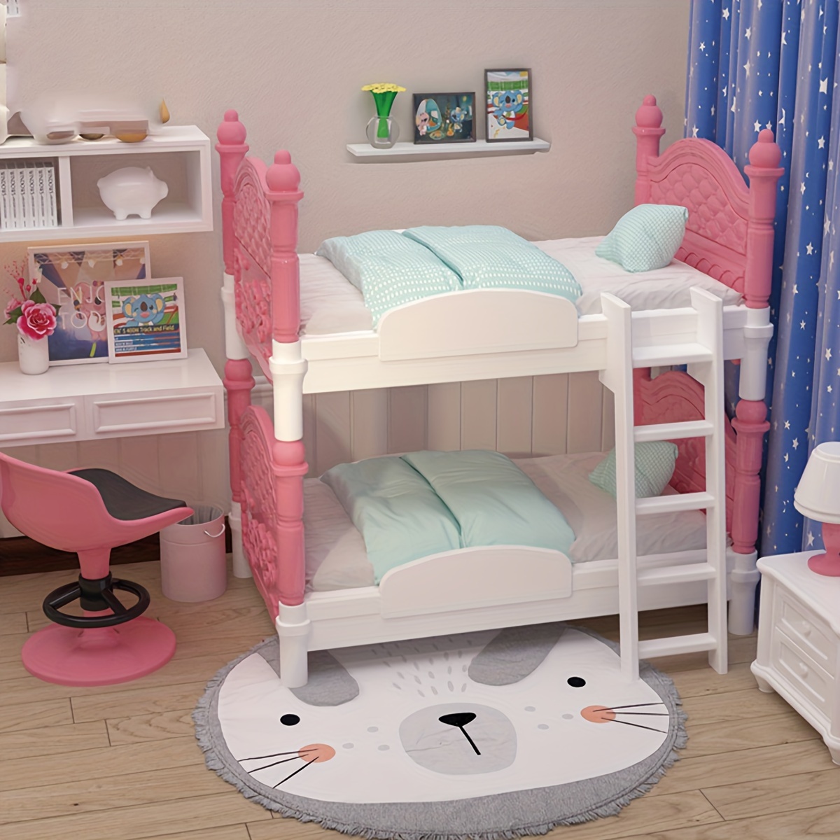 Art Craft House - Miniatuur poppenhuis tweepersoonsbed slaapkamer decoratief speelgoed