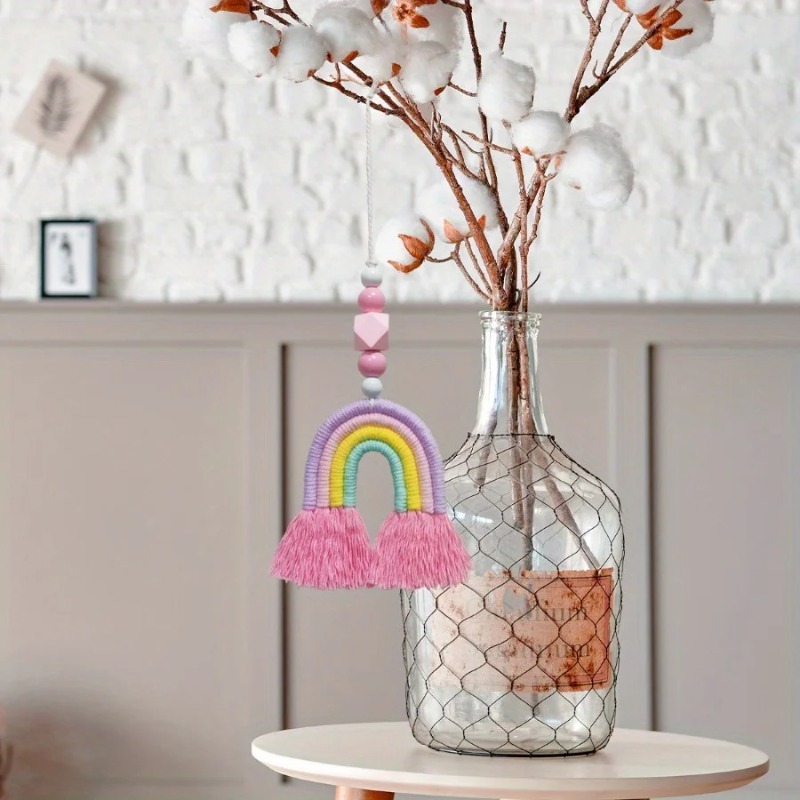 Art And Craft For Nursery - Regenboog Windgongjes Geweven Miniatuur Hangdecoraties Huisdecoratie