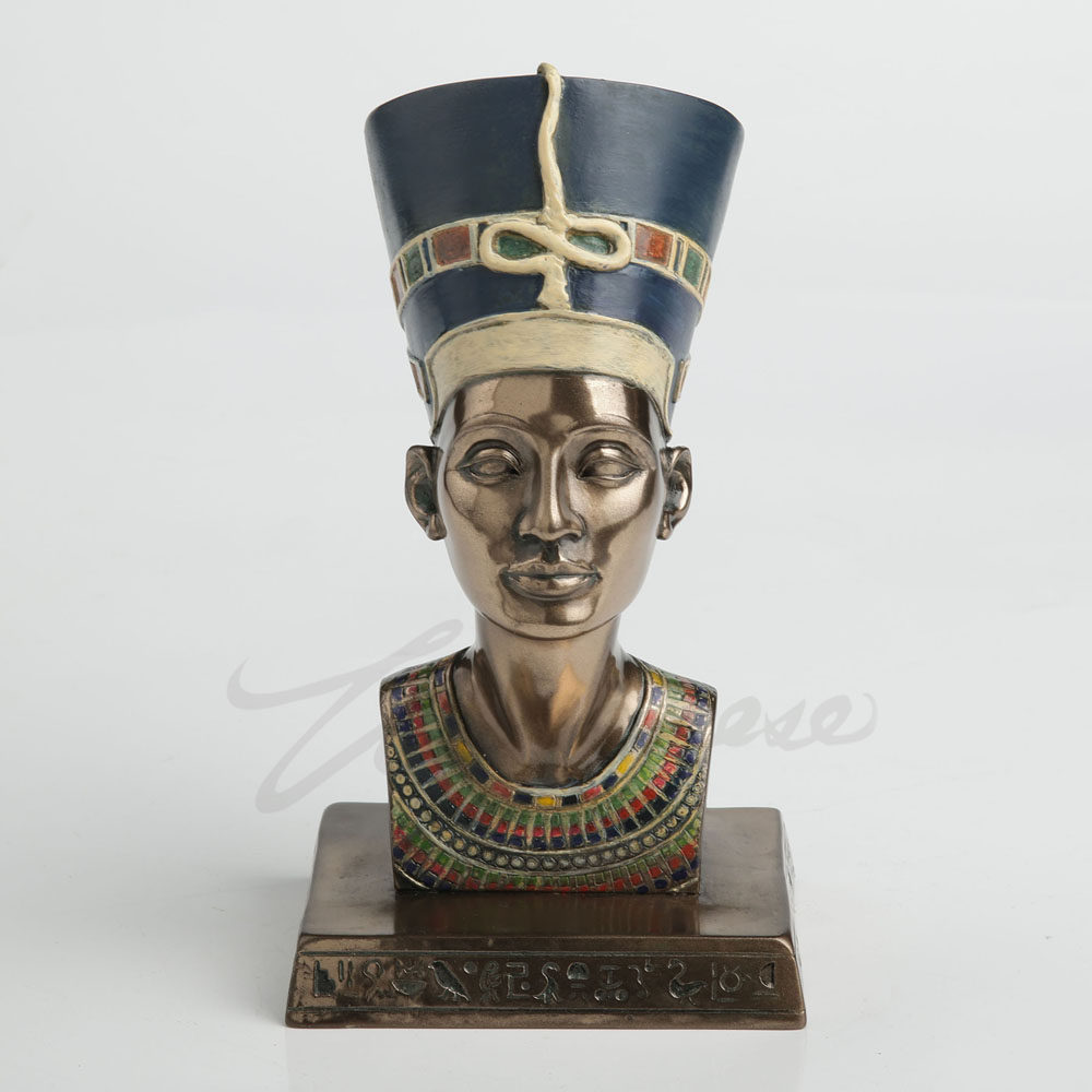 Queen Art Craft - Vintage bronzen antieke Egyptische koningin Nefertiti