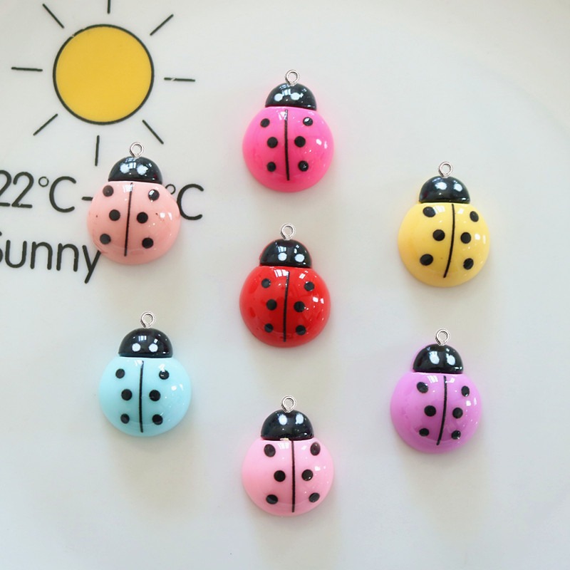 Art Craft Ladybug - 10 stuks glanzende lieveheersbeestje plat hars