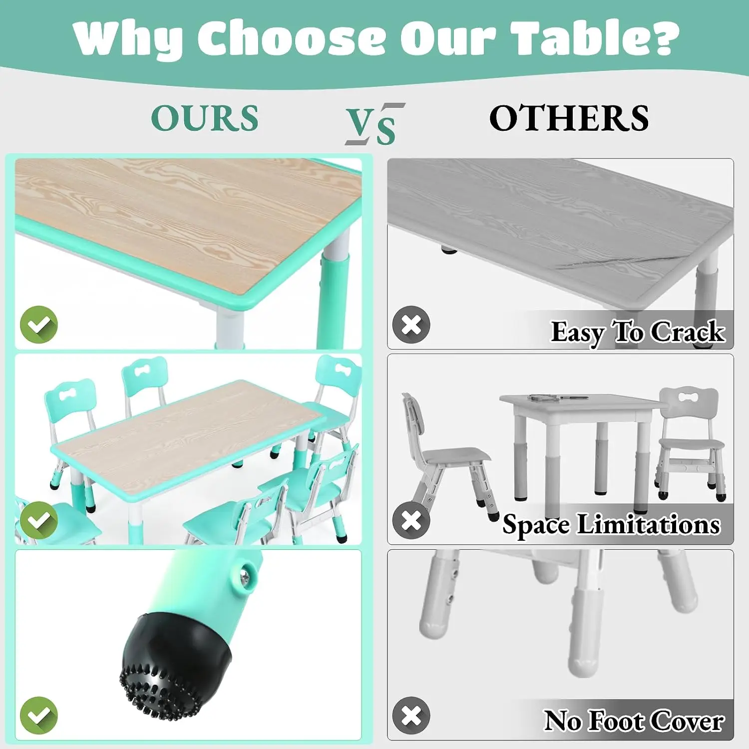 Kindertafel en 6 stoelen set,  - Art Craft For Preschool recensie en prijs