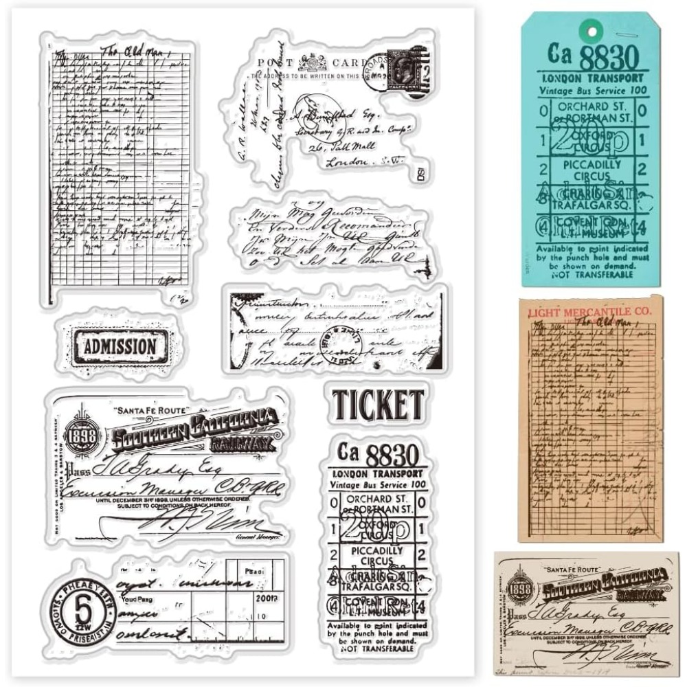 Retro Ticket Clear Stempels vo - Art Craft Activity recensie en prijs
