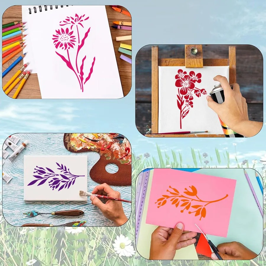 18 stuks bloemblad stencils he - Art Craft With Leaves recensie en prijs